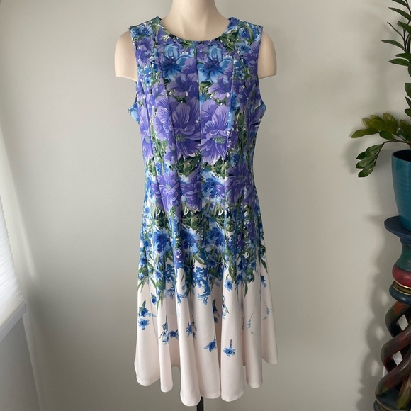 Laura Petites Floral Sleeveless Midi Dress Size 12P - Picture 9 of 9